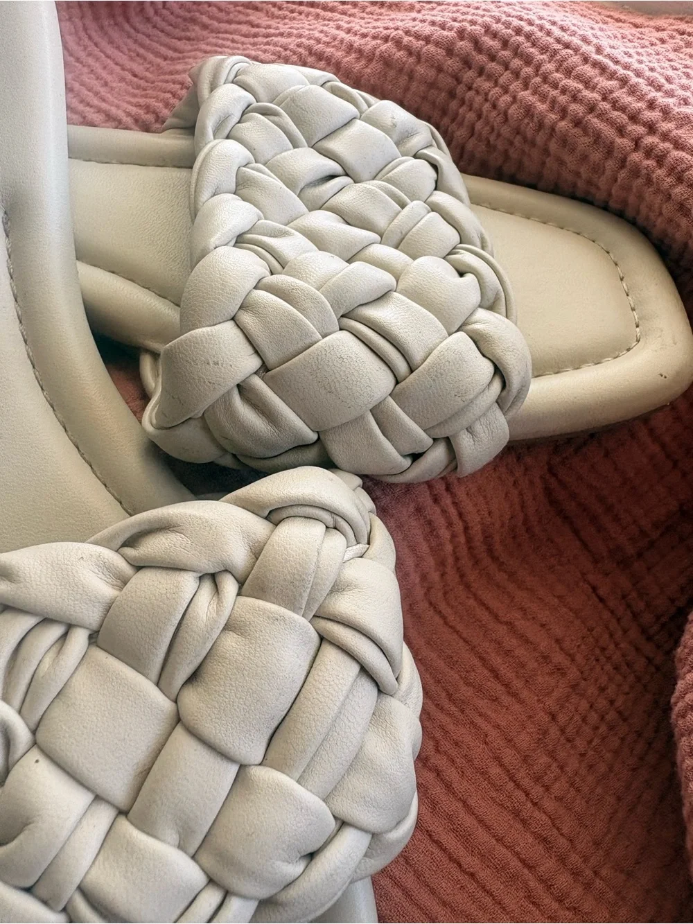 a new day Cream Braided Slide Sandals